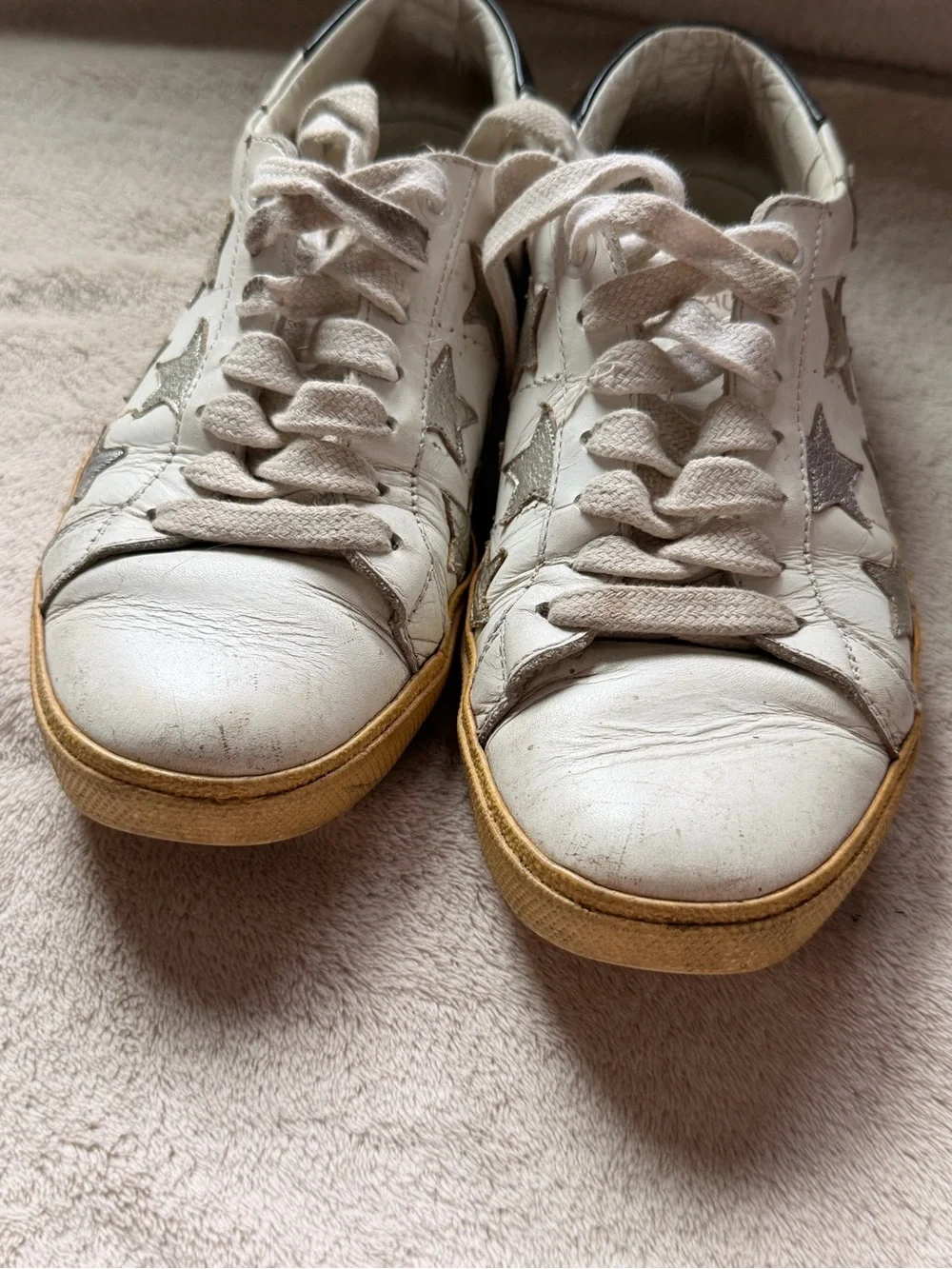 Saint Laurent Women Court Classic Star Leather Sneakers